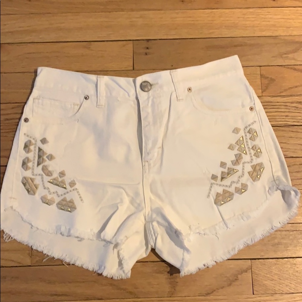 Free People White Denim Shorts